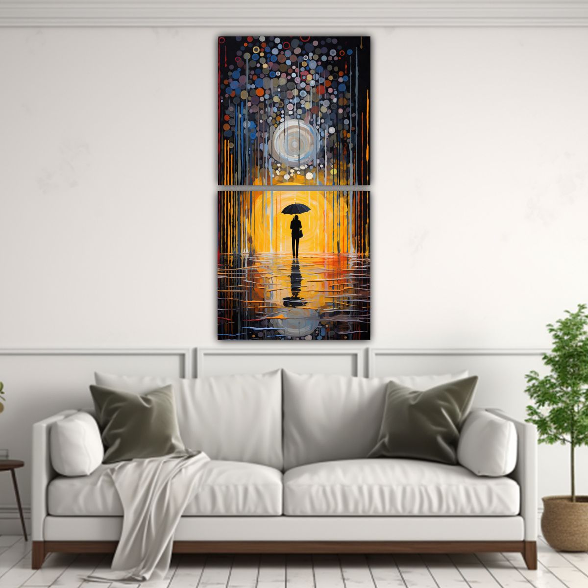 GENERICO - Cuadros Modernos De Lluvia Para Decoración Del 50x100 Cm