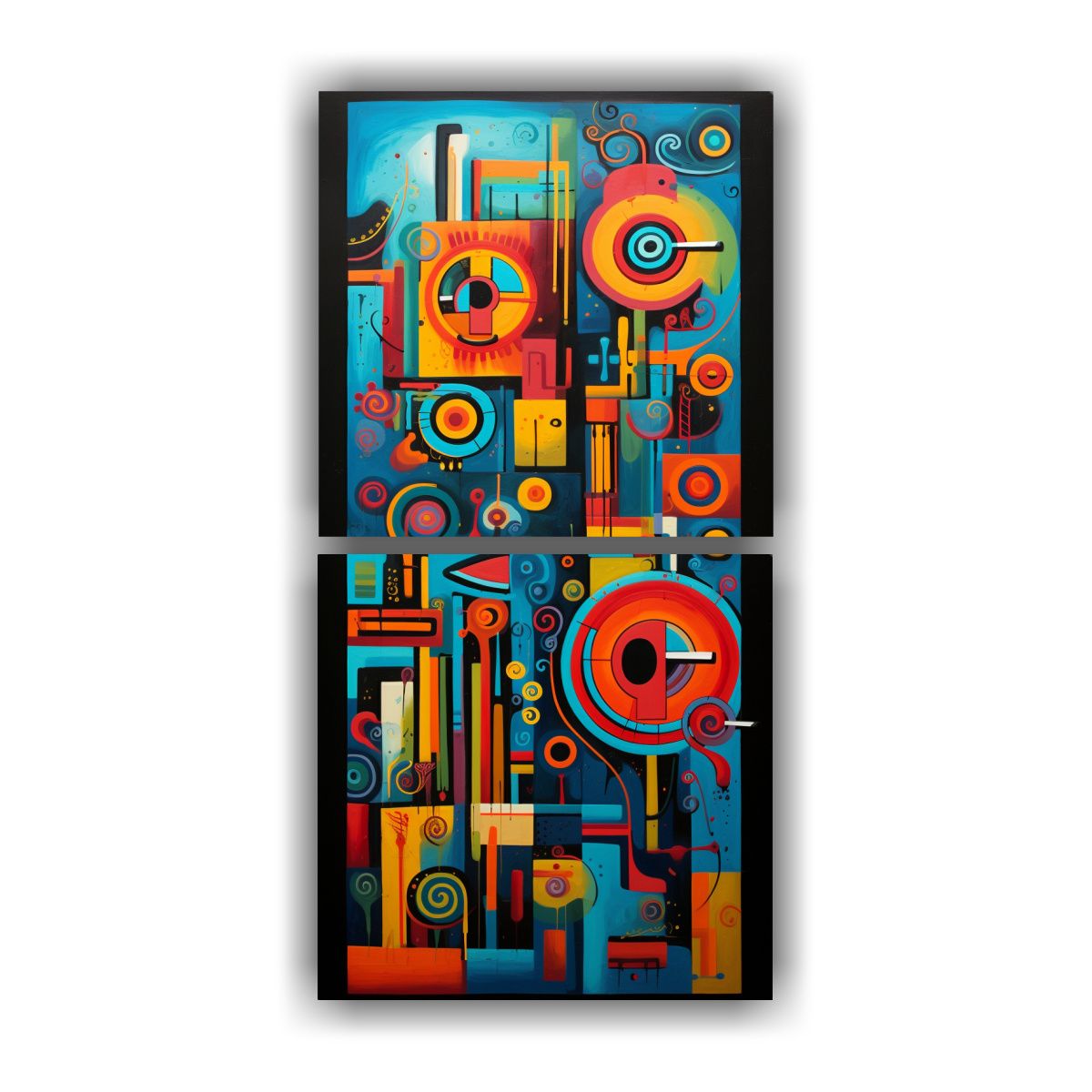 GENERICO - Dos Composiciones Moderno En Color Completo 50x100 Cm