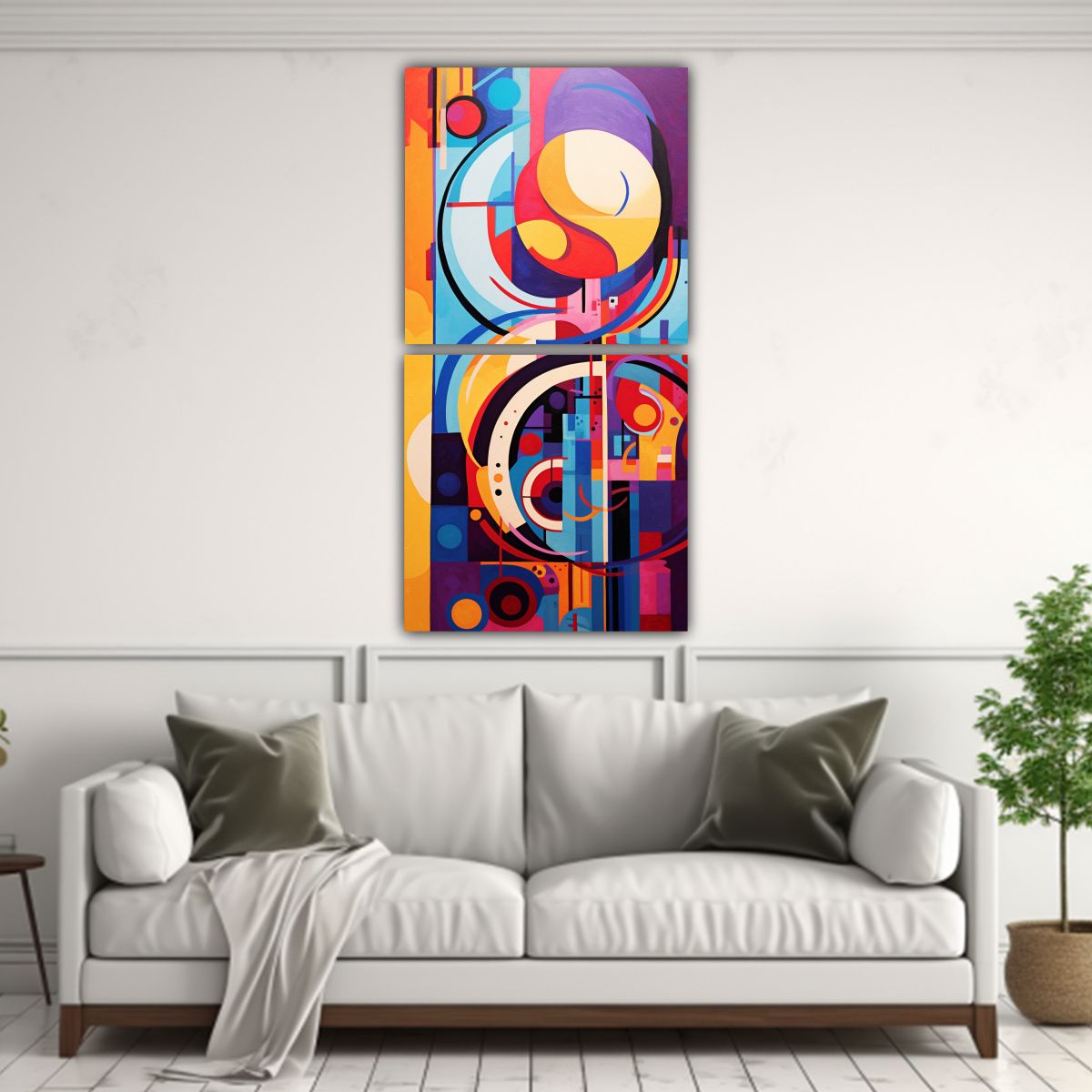 GENERICO - Conjunto De Telas Bastidor Acuarela Minimalismo 20x40 Cm