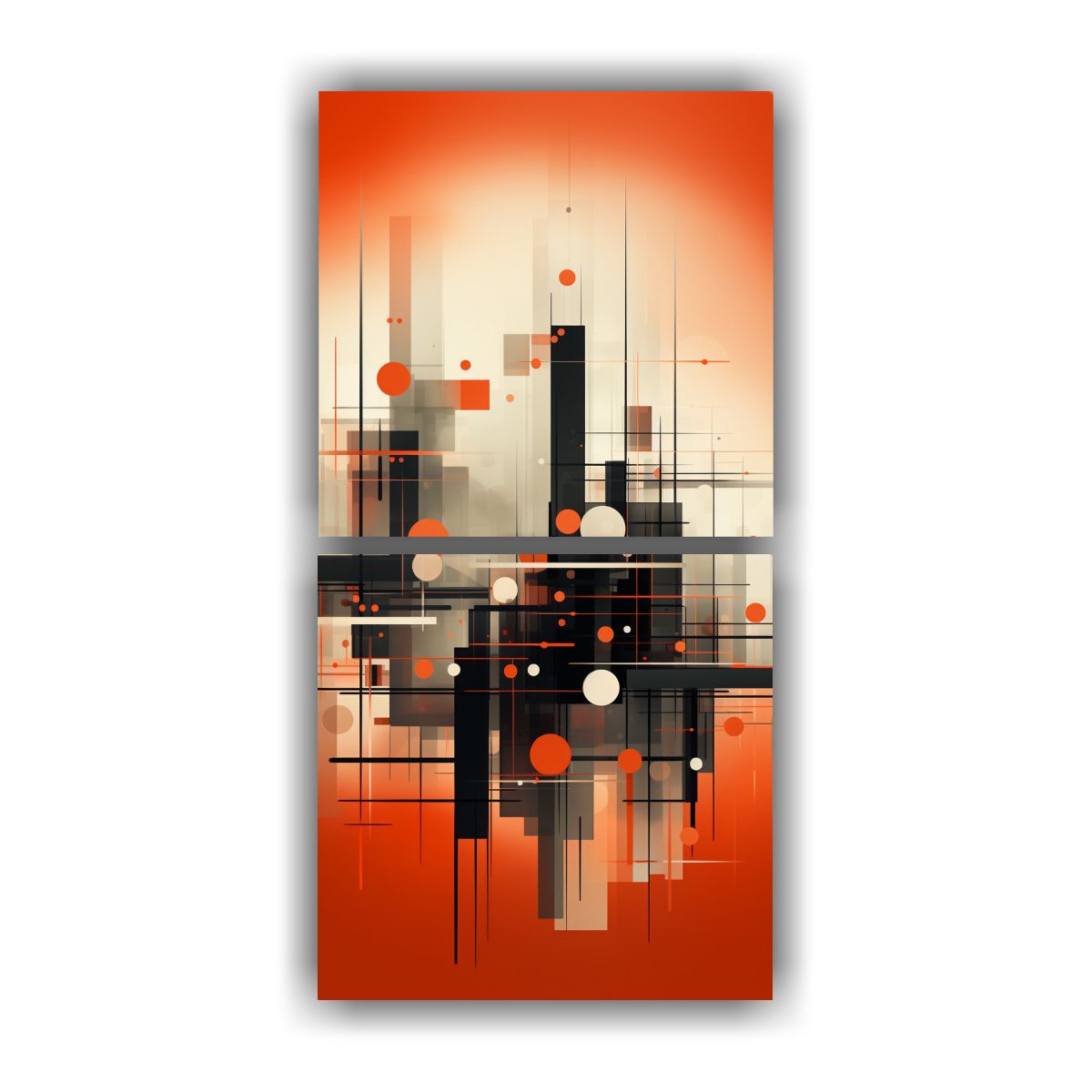 GENERICO - Cuadros De Tela Abstractos Contraste De Diseño 60x120 Cm