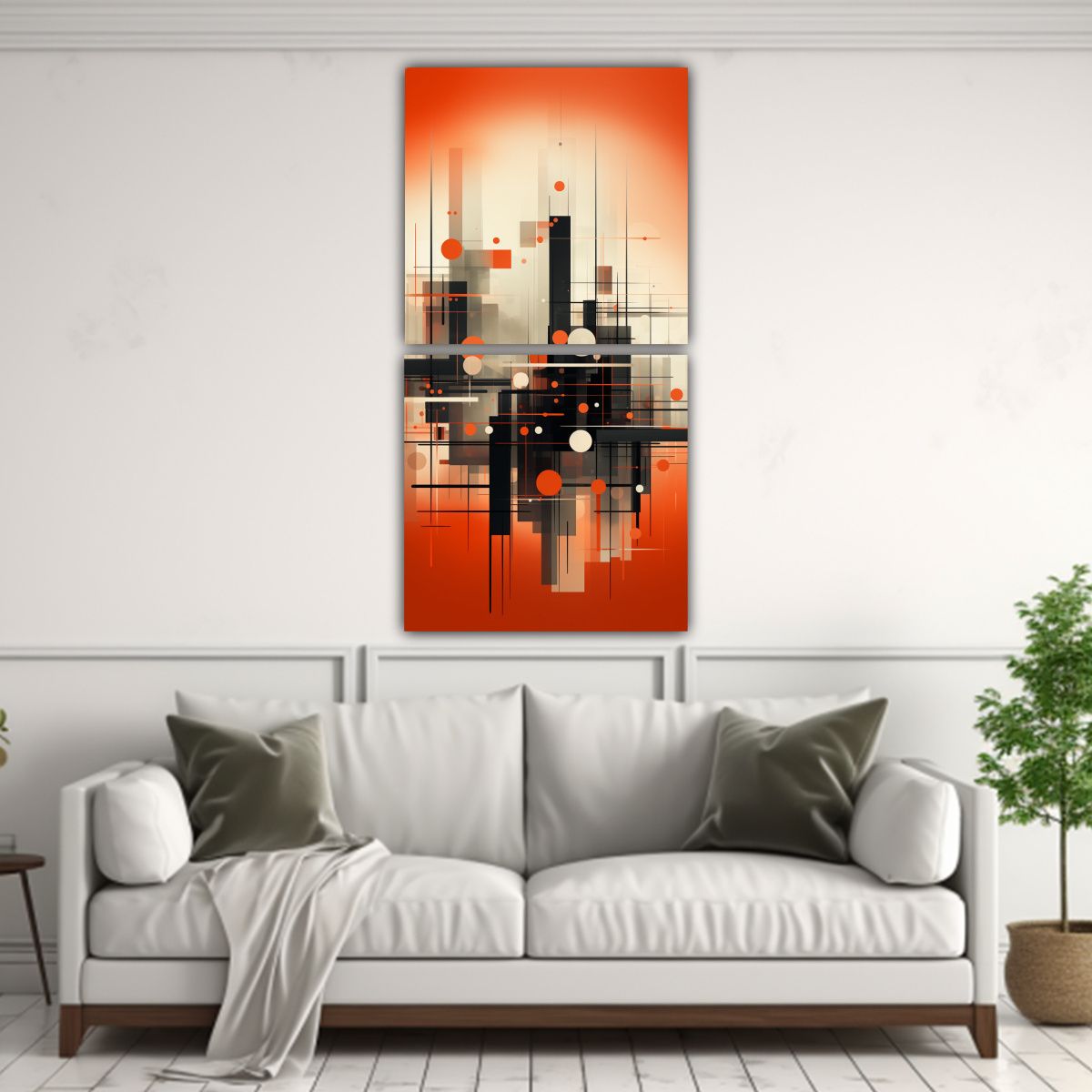 GENERICO - Cuadros De Tela Abstractos Contraste De Diseño 40x80 Cm