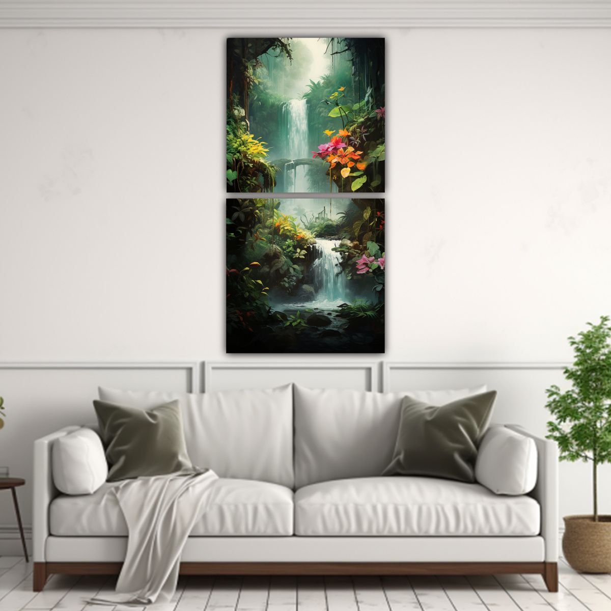 GENERICO - Dos Cuadros De Decoración En Tela Sublimada Con 40x80 Cm