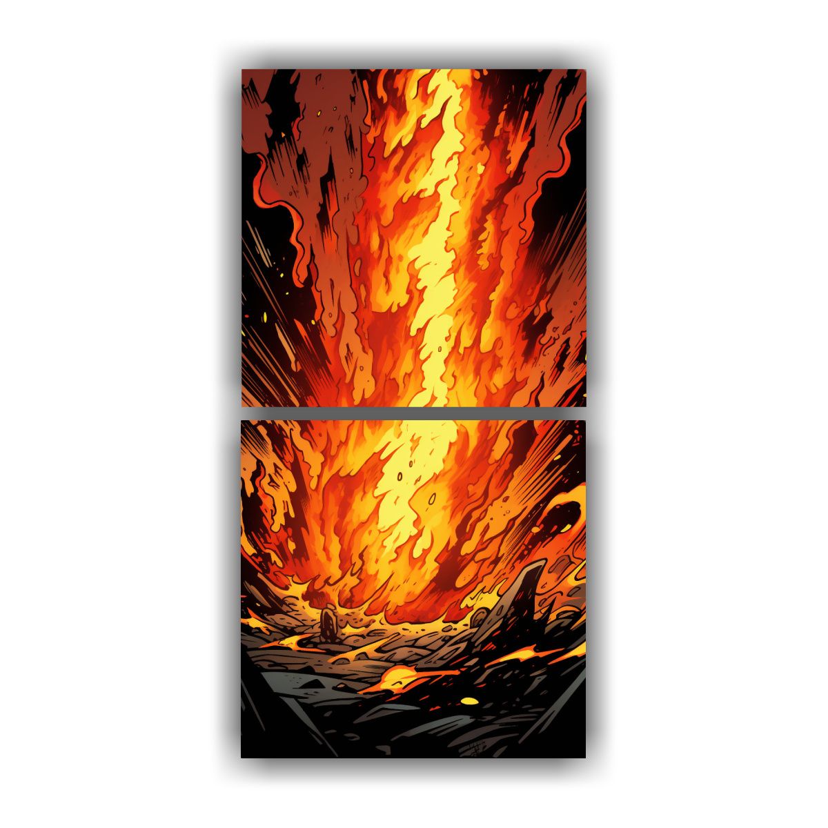 GENERICO - Pinturas Decorativas Modernas De Fuego Mágico 20x40 Cm