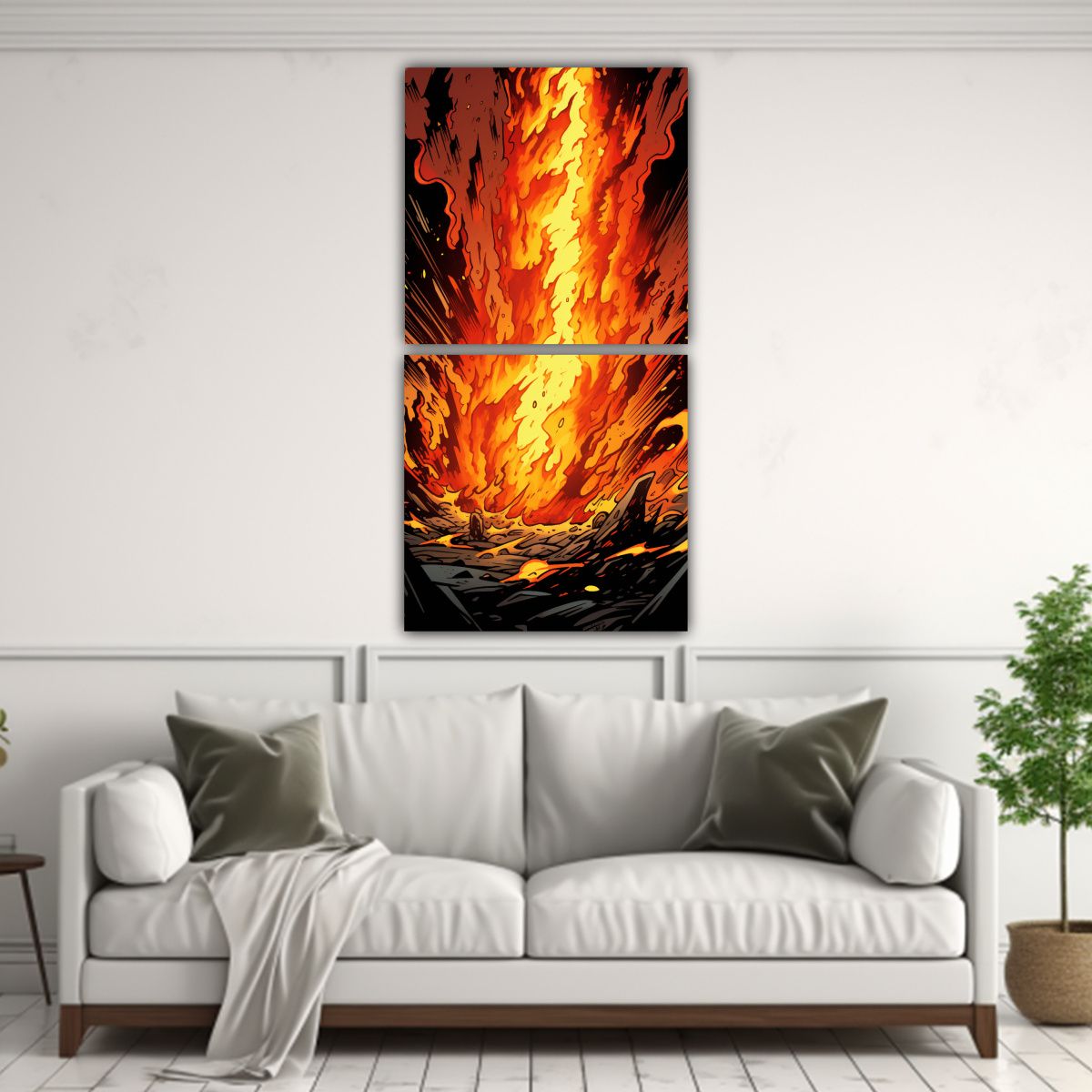 GENERICO - Pinturas Decorativas Modernas De Fuego Mágico 20x40 Cm