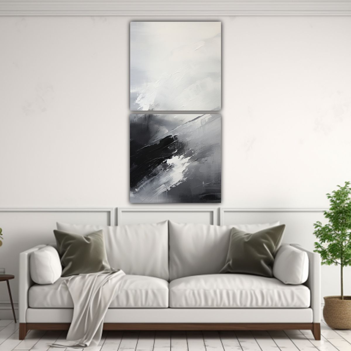 GENERICO - Pintura Abstracta De Clima Set 2 Forma Elegancia 40x80 Cm