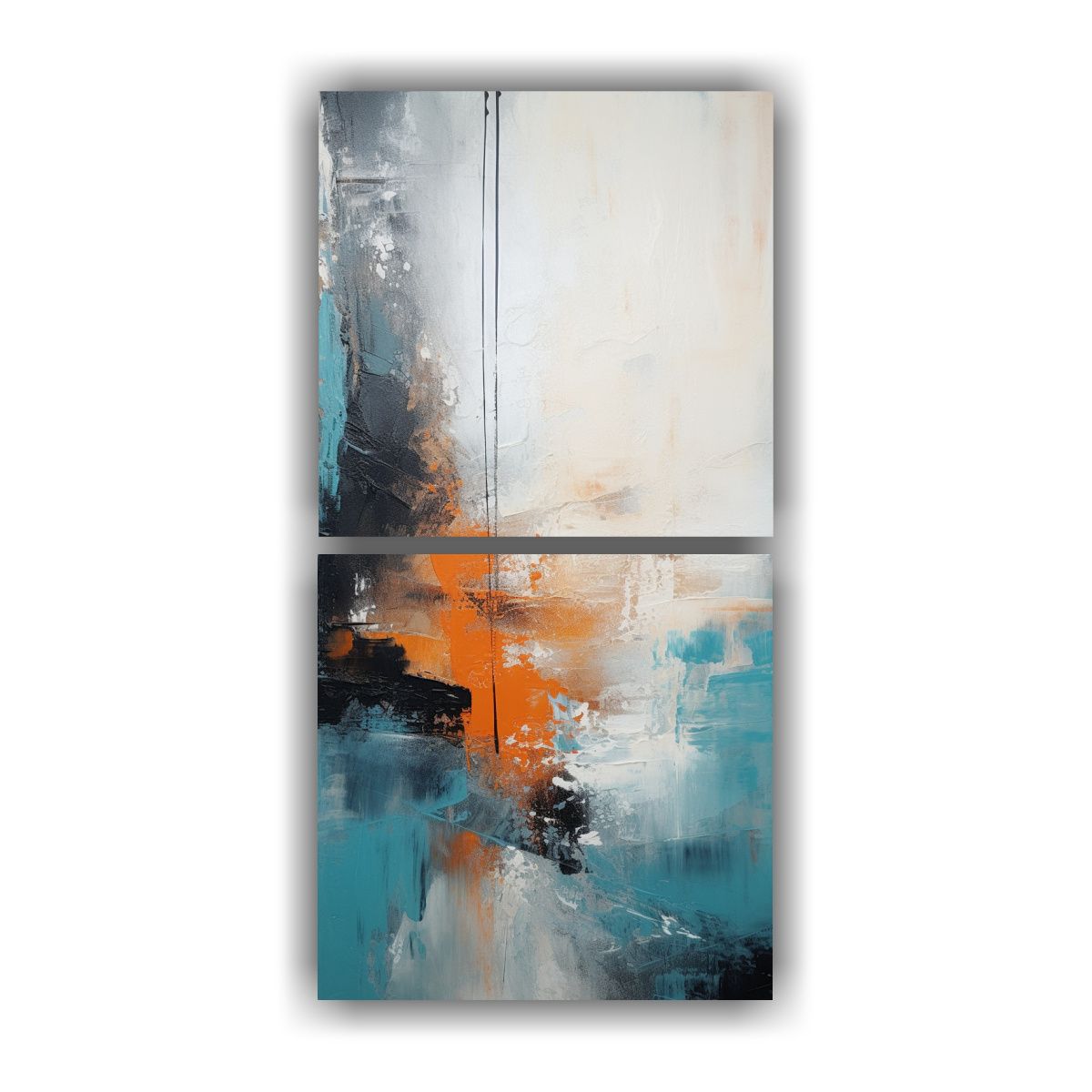 GENERICO - Cuadros Abstractos Turquesa Riqueza Visual 20x40 Cm