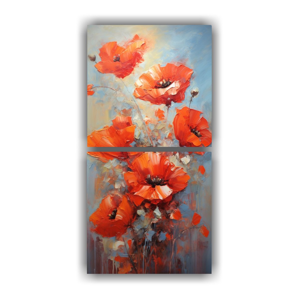 GENERICO - Cuadro Vibrante De Amapolas En Pintura Sobre 50x100 Cm