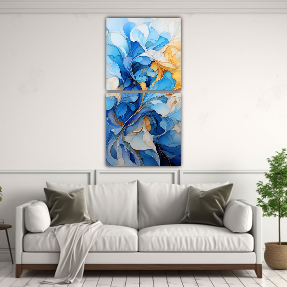 GENERICO - Conjunto 2 Cuadros Estilo Galería De Flores 50x100 Cm