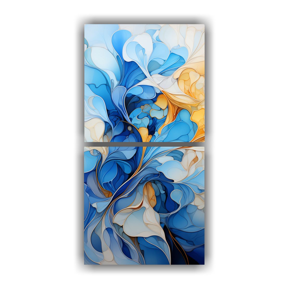 GENERICO - Conjunto 2 Cuadros Estilo Galería De Flores 20x40 Cm