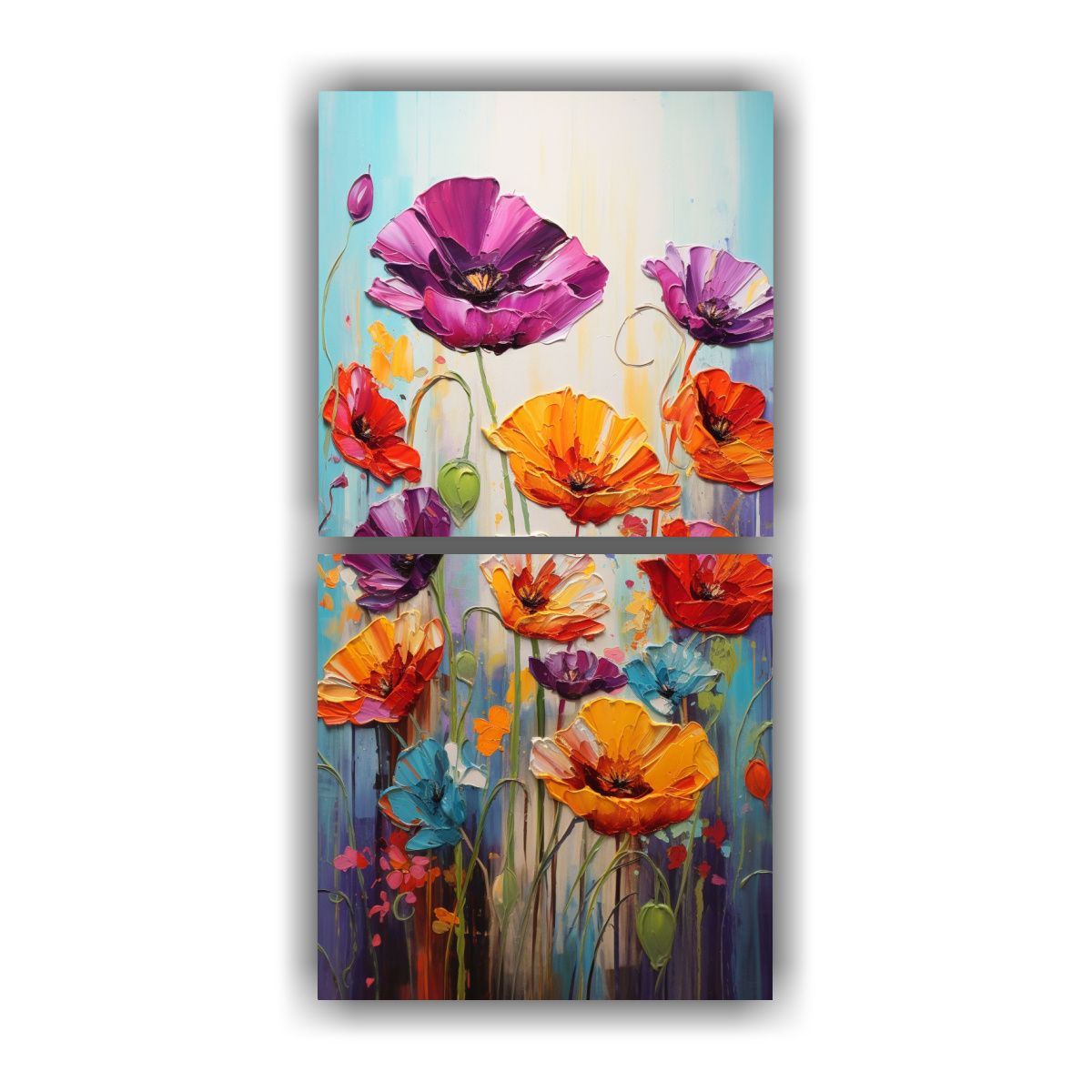 GENERICO - Pintura Clásica De Movimientos En Lienzo Flores 40x80 Cm