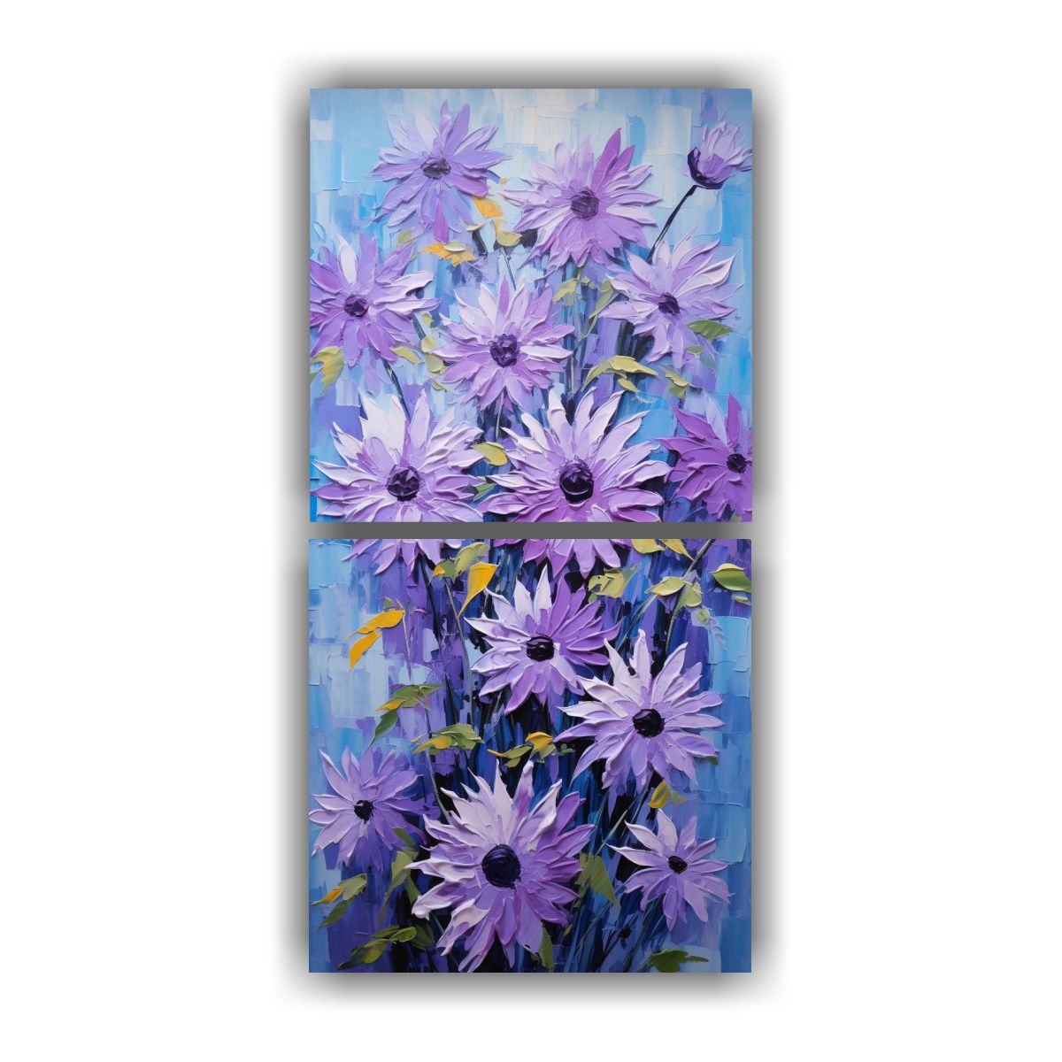 GENERICO - Pintura Exuberante De Girasoles Morados En Lienzo 60x120 Cm