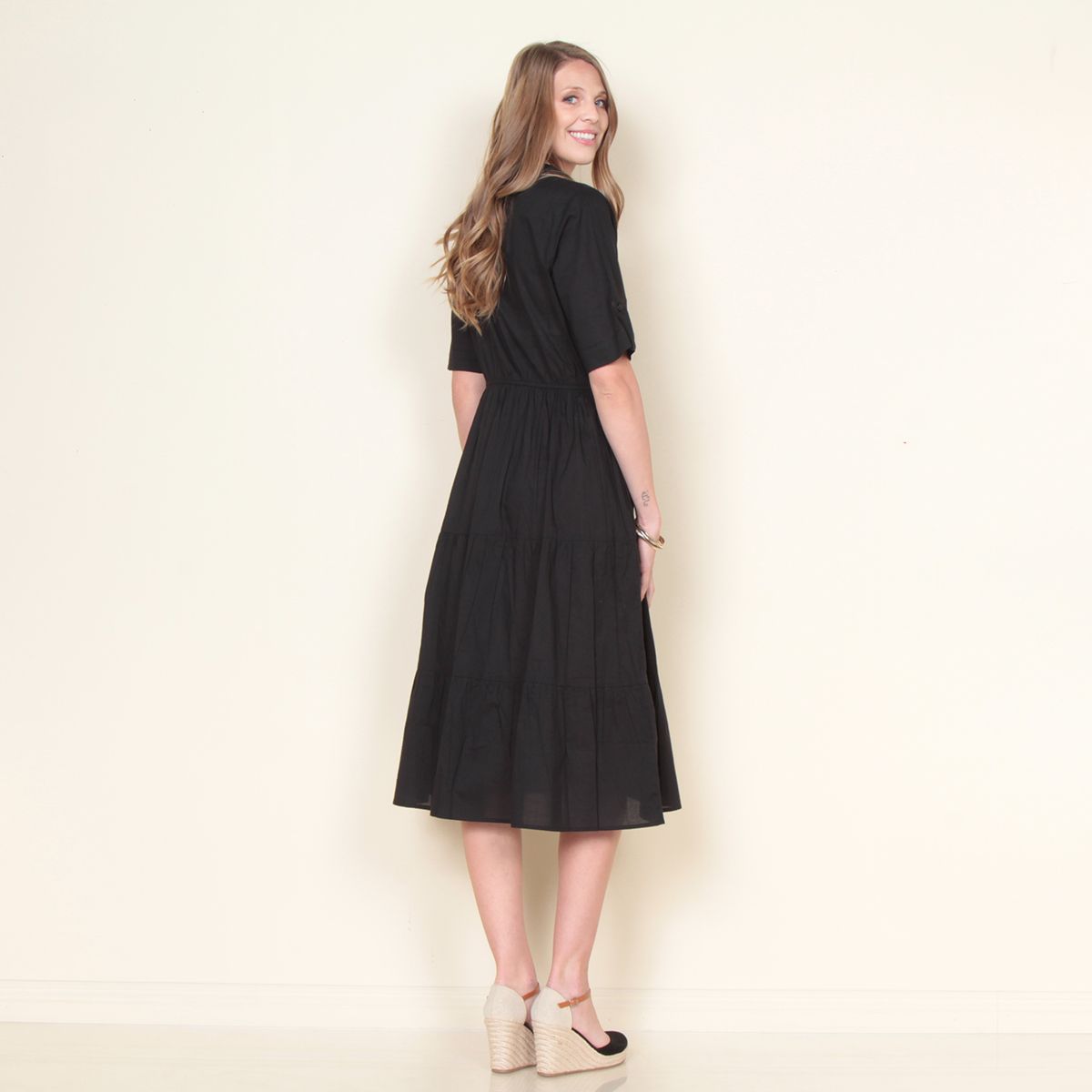 WADOS - VESTIDO SOLIDO ABOTONADO EN EL DELANTERO