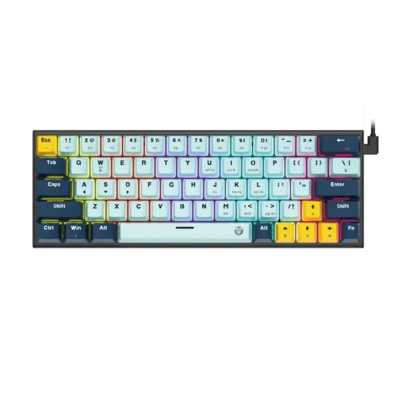 FANTECH - Teclado Gamer Mecánico Fantech Mk874V2 Atom63 Mizu Skyblue Switch Blue