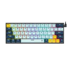 FANTECH - Teclado Gamer Mecánico Mk874V2 Atom63 Mizu Skyblue Switch Blue