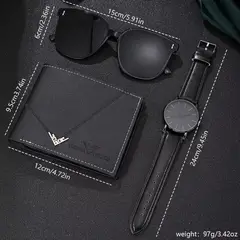 GENERICO - Set 3unds de reloj billetera y gafas para hombre P758