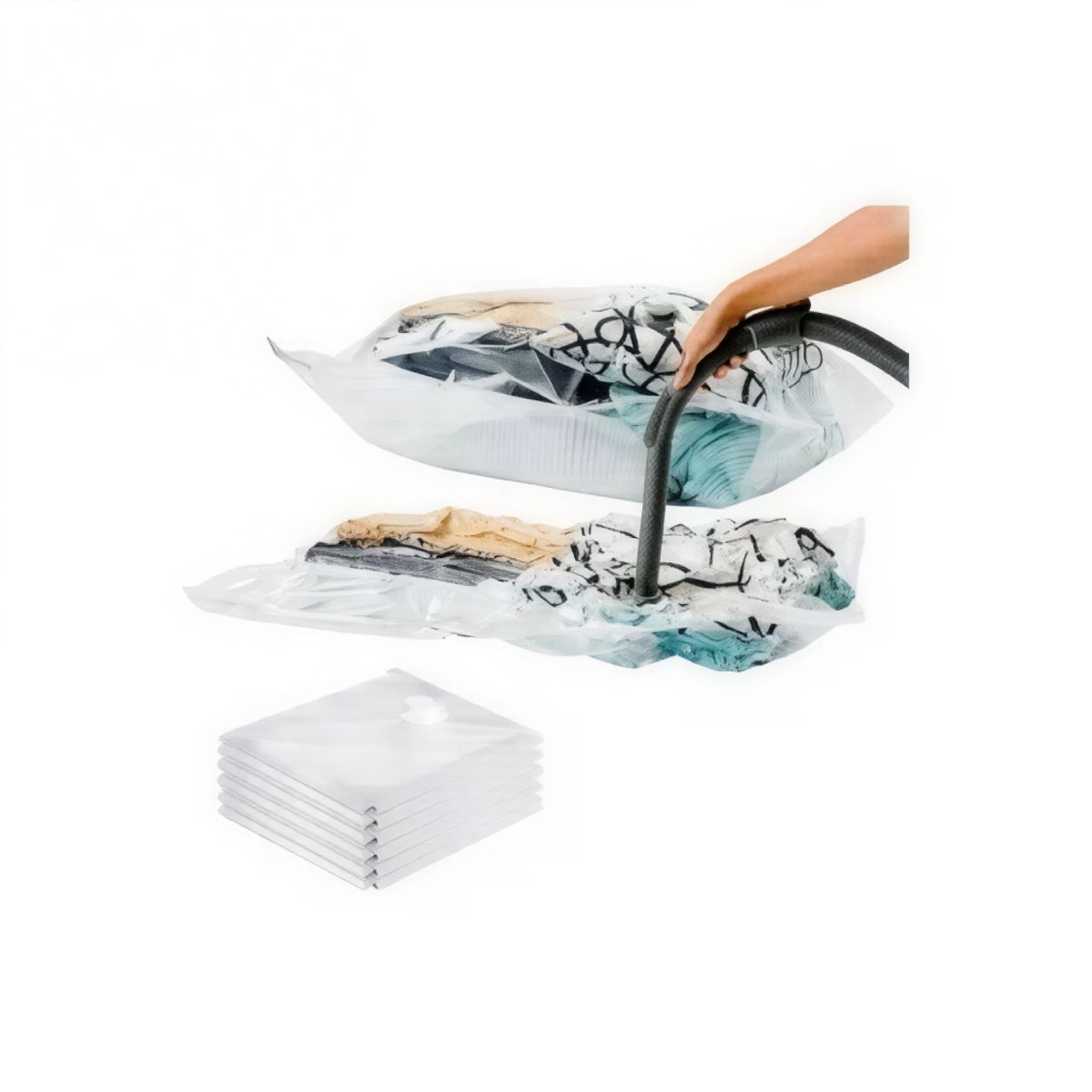 MOVI - Pack 6 Bolsas al Vacío, Guardar Ropa,Transparentes