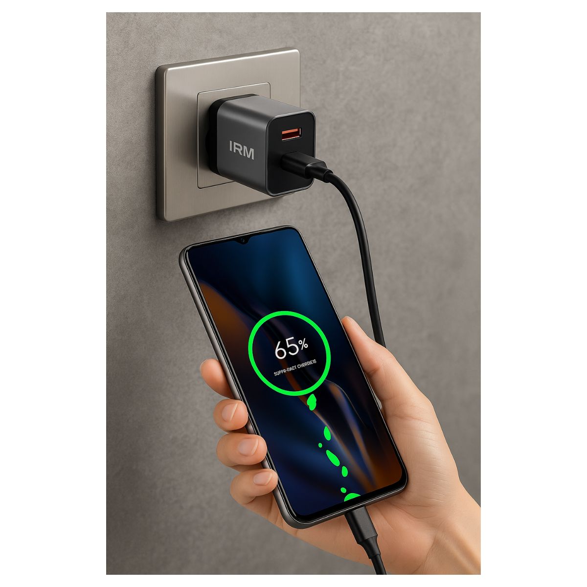 IRM - Cargador Carga Rápida 20w Doble Usb Usb-c +cable Lightning