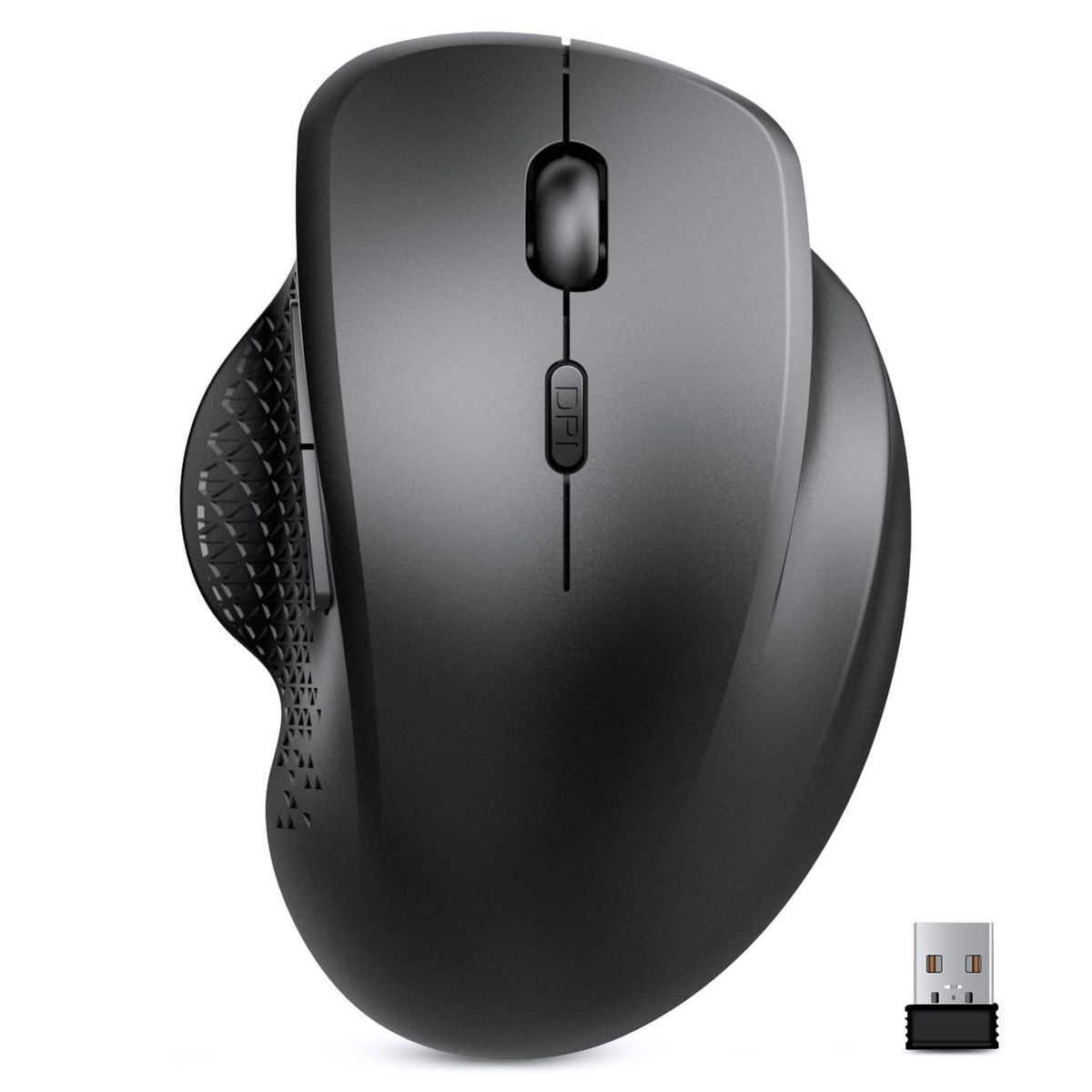 TECMASTER - Mouse Inalámbrico BT + Wireless Recargable Ergonomico