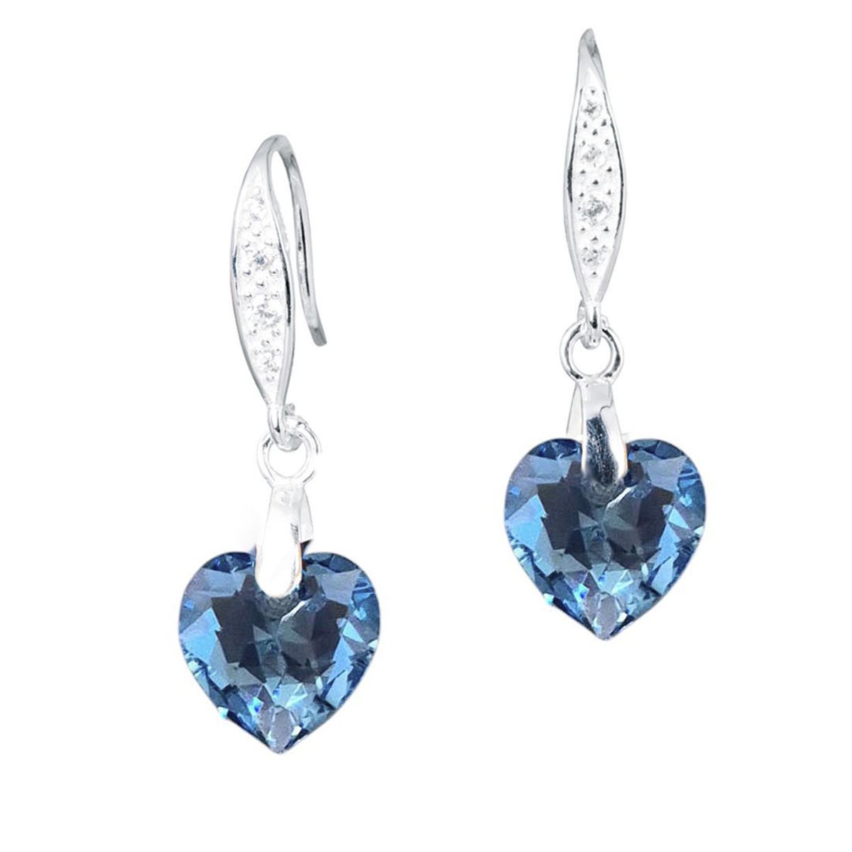 JOYAS MONTERO - Aros Amor Plata 925 creado con cristales de Swarovski® Aquamarine