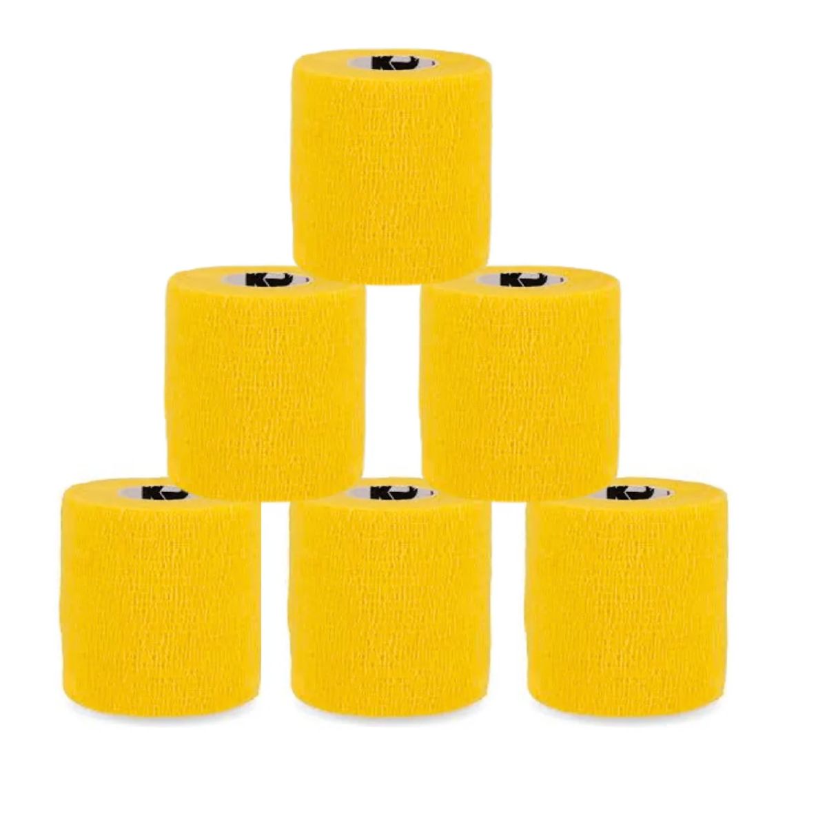 GENERICO - Pack X6 Venda Coban Cinta Para Vendaje Deportes 75mm X450cm Amarillo