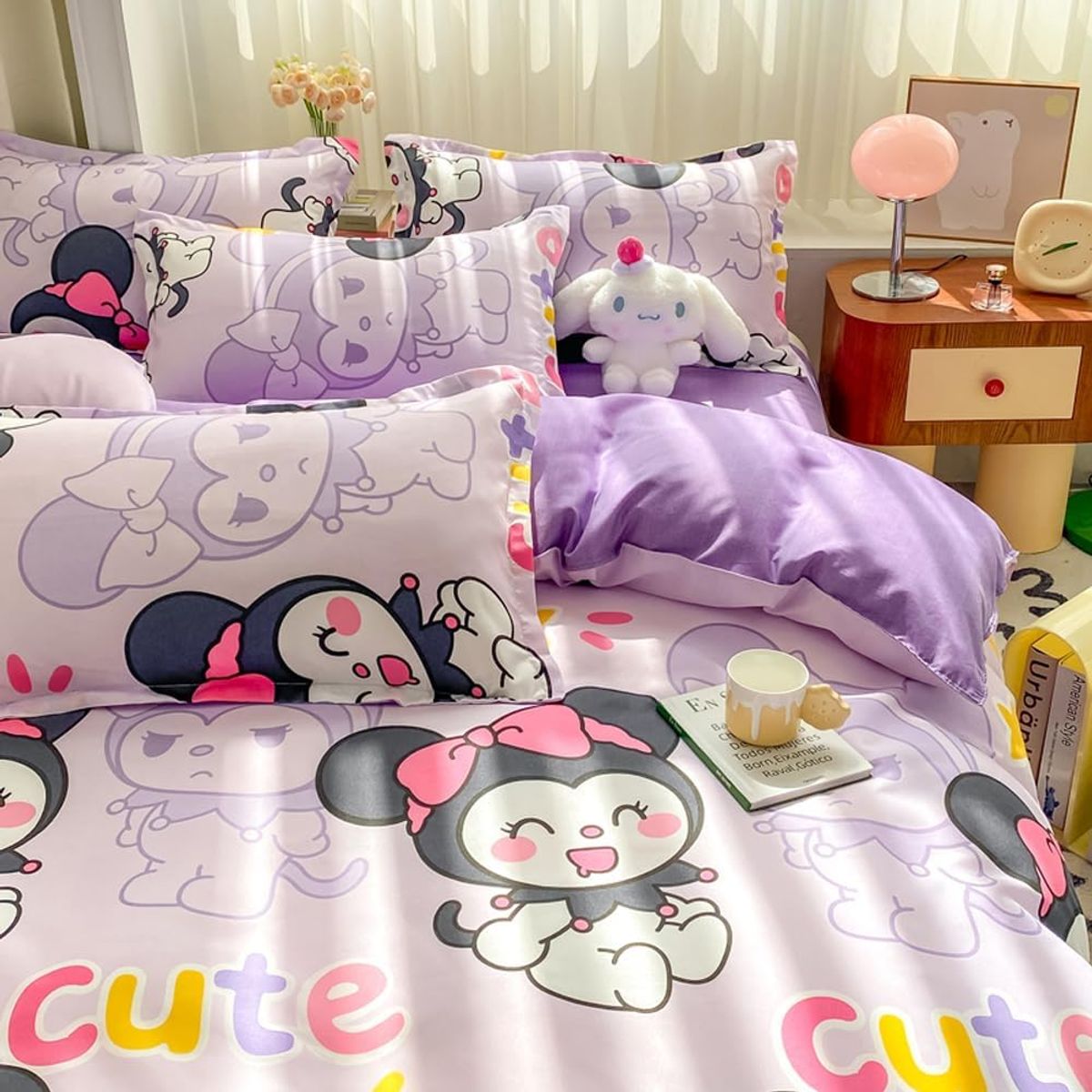 GENERICO - JUEGO DE SABANAS 3 PIEZA CON DISEÑO INFANTIL LILA 1.5 PLAZA TF