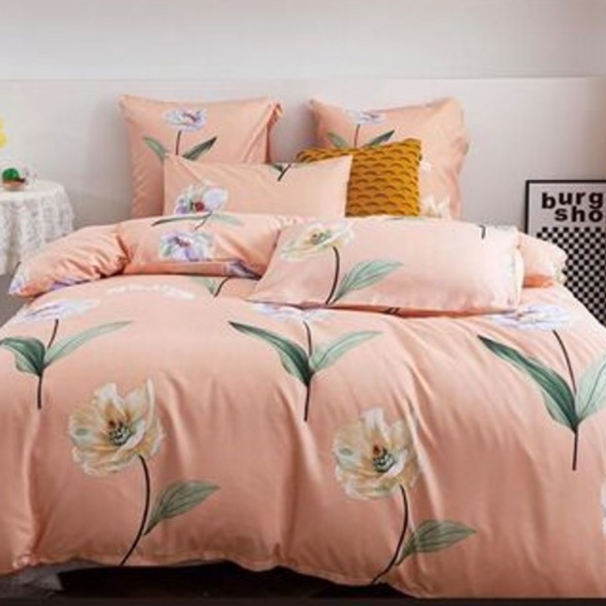 GENERICO - JUEGO DE SABANAS 3 PIEZA CON DISEÑO ROSA FLOR 1.5 PLAZA TF