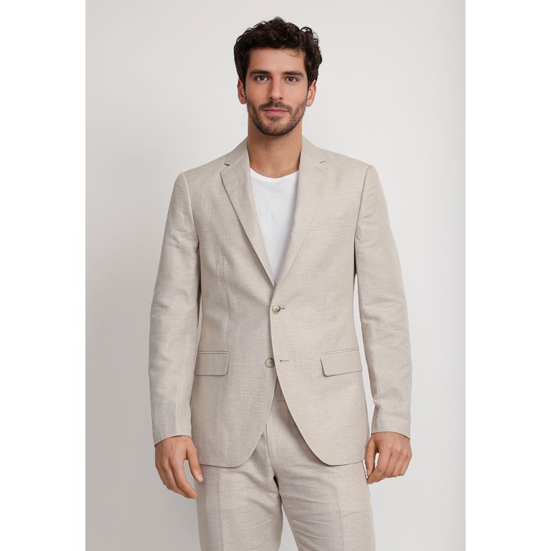 PERRY ELLIS - Chaqueta Formal Hombre Lino Natural