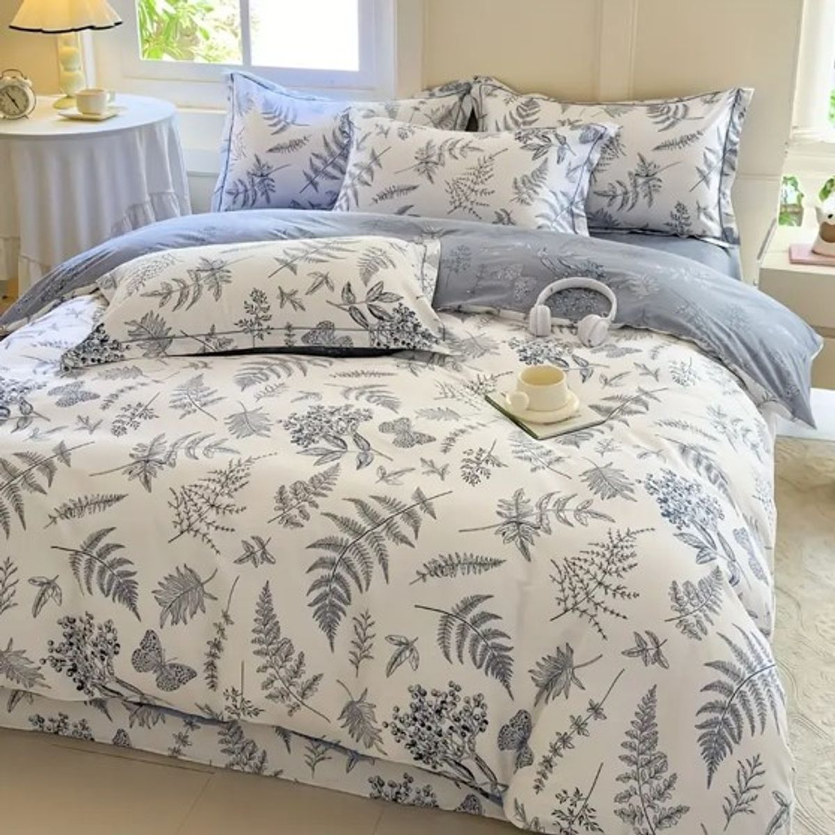 GENERICO - JUEGO DE SABANAS 3 PIEZA CON DISEÑO BEIGE PALMA 1.5 PLAZA TF