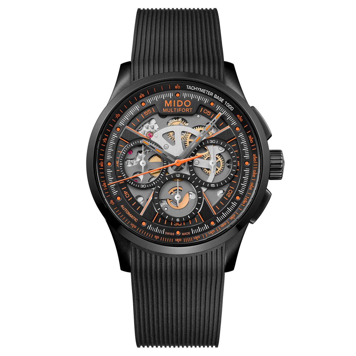 MIDO - Reloj Mido Multifort Skeleton Chronograph Resina Negro