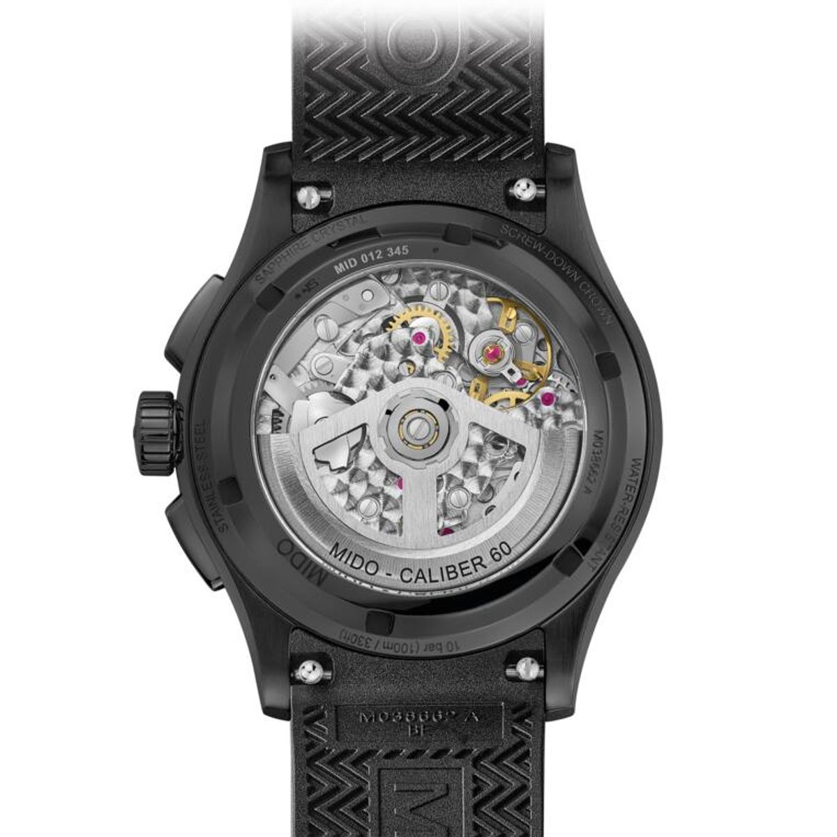 MIDO - Reloj Mido Multifort Skeleton Chronograph Resina Negro