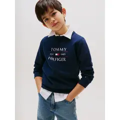 TOMMY HILFIGER - Polerón Con Logo Azul
