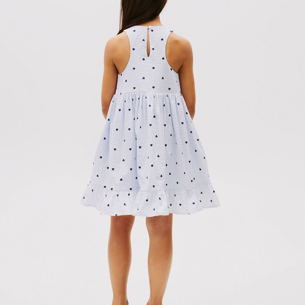 TOMMY HILFIGER - Vestido Niña Raya Sin Manga Corazon Celeste Tommy Hilfiger