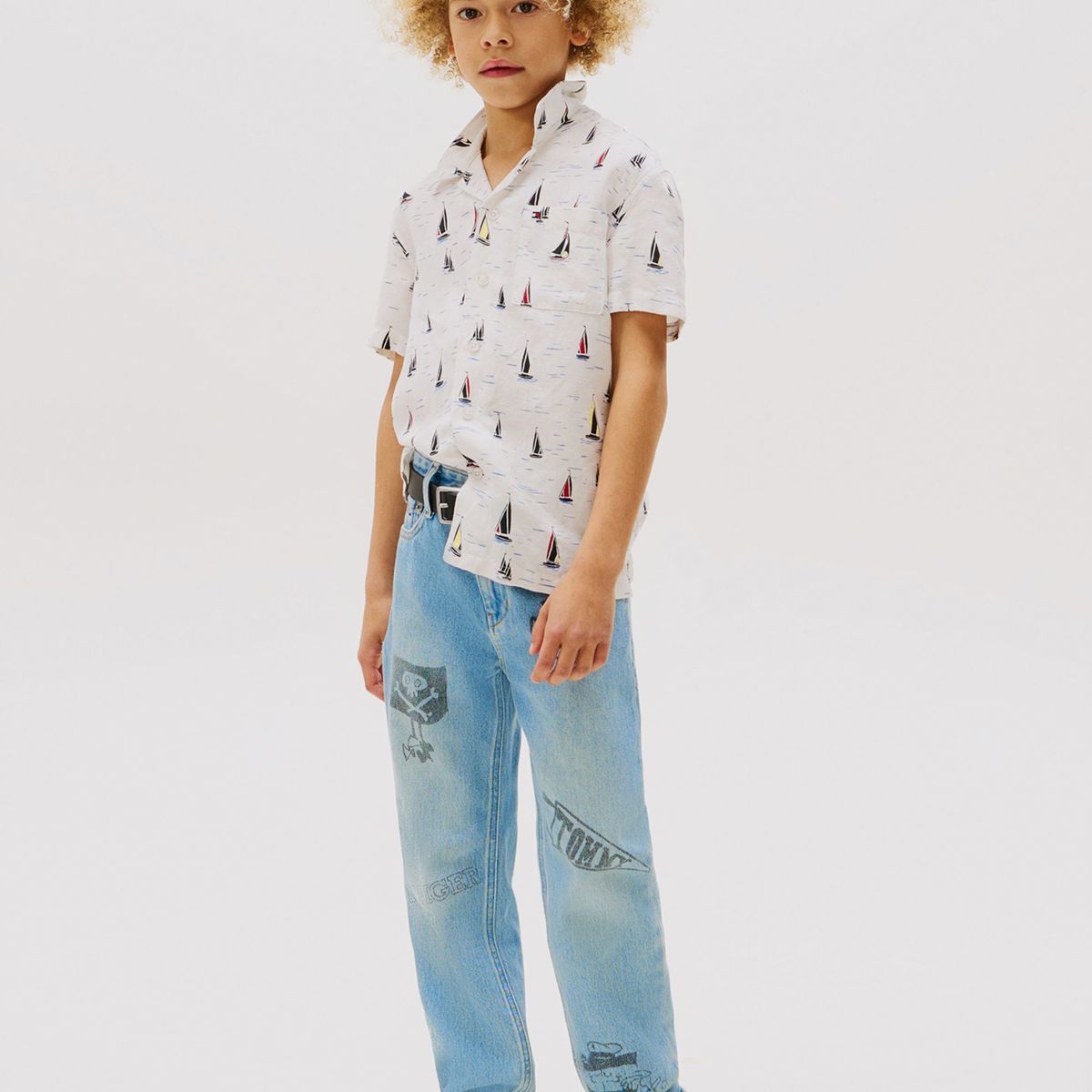 TOMMY HILFIGER - Camisa Manga Corta Niño Estampada Blanco Tommy Hilfiger