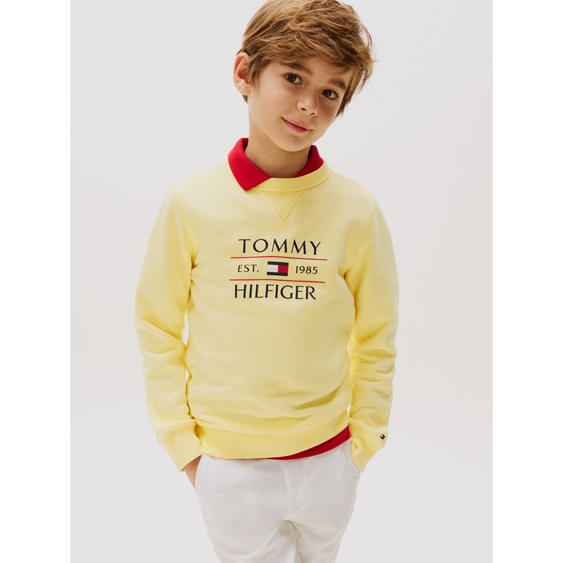 TOMMY HILFIGER - Polerón Niño Con Logo Amarillo Tommy Hilfiger