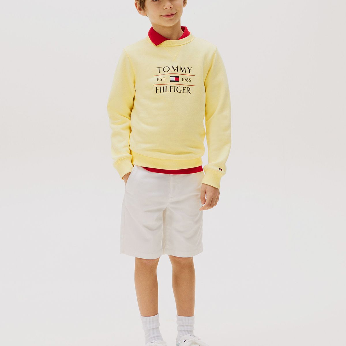 TOMMY HILFIGER - Polerón Niño Con Logo Amarillo Tommy Hilfiger