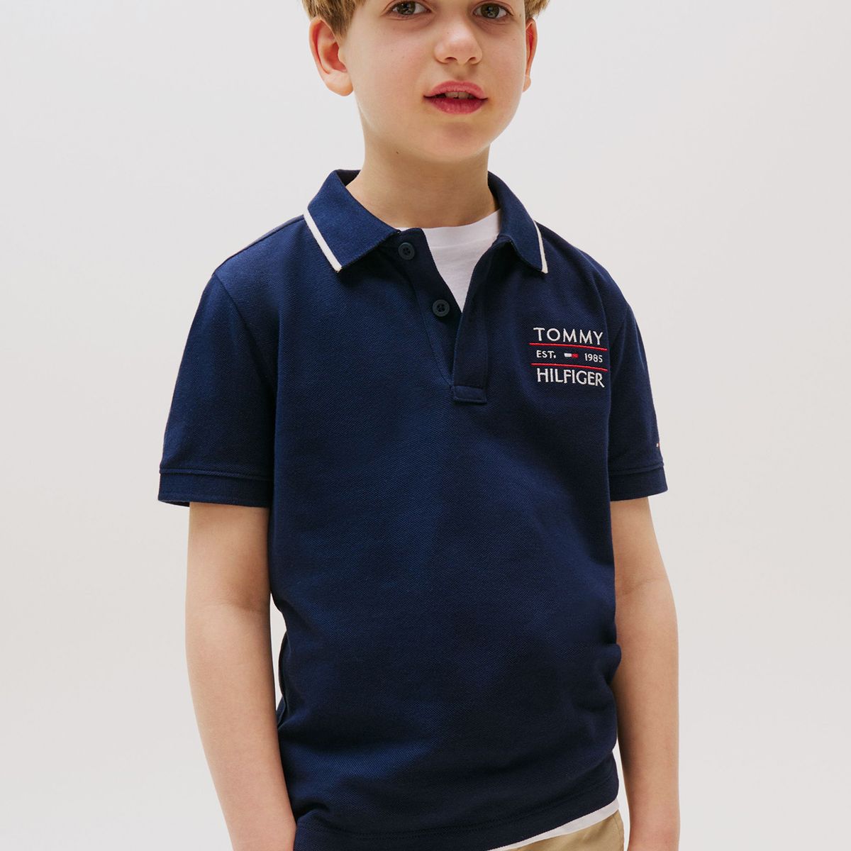 TOMMY HILFIGER - Polo Con Logo Bordado Niño Azul Tommy Hilfiger