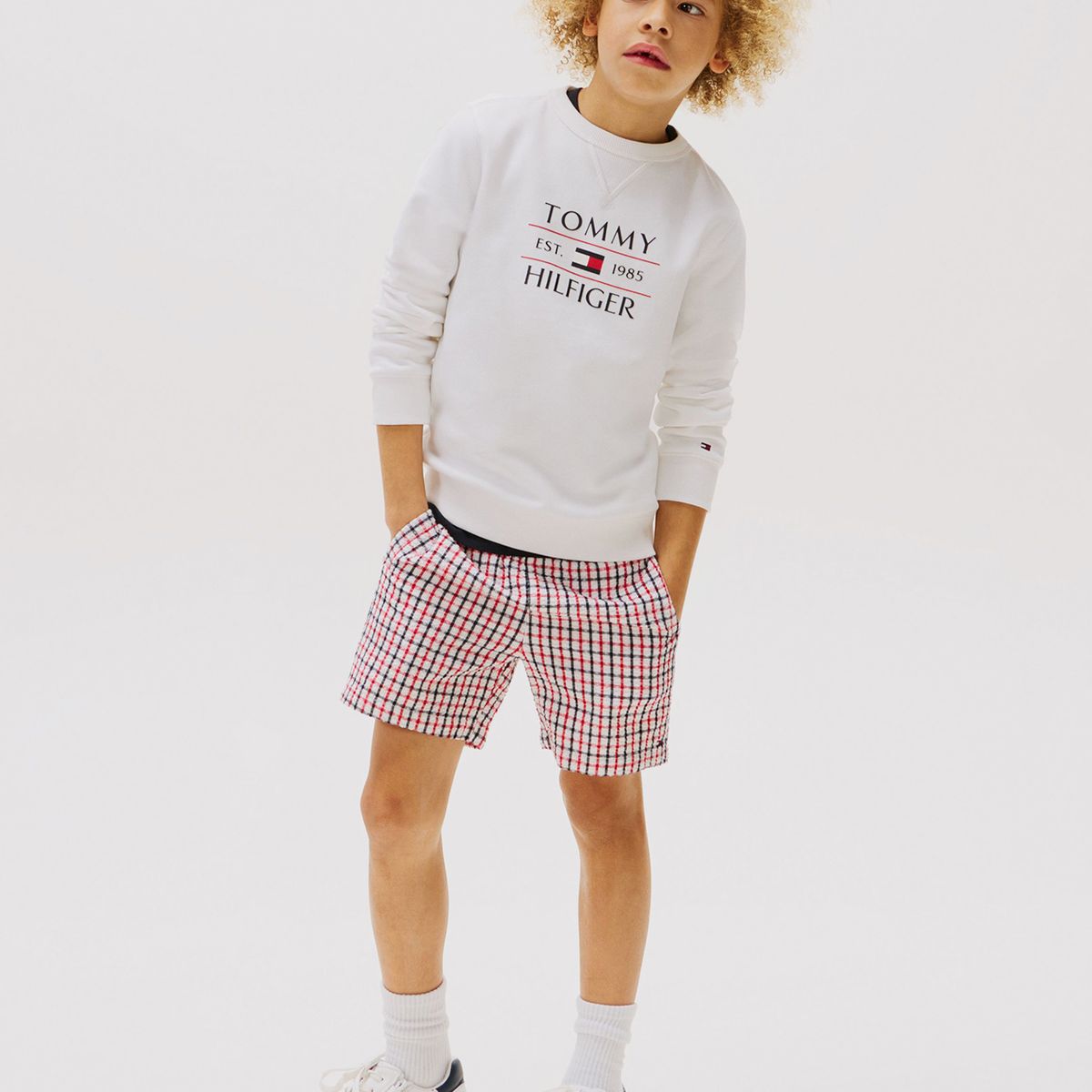 TOMMY HILFIGER - Polerón Con Logo Niño Blanco Tommy Hilfiger