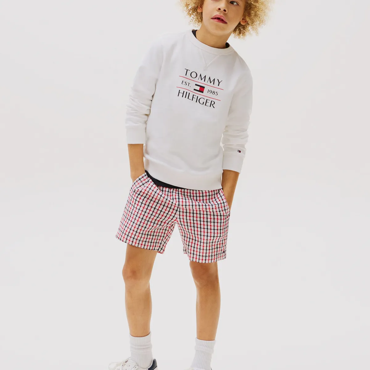 TOMMY HILFIGER - Polerón Con Logo Niño Blanco Tommy Hilfiger