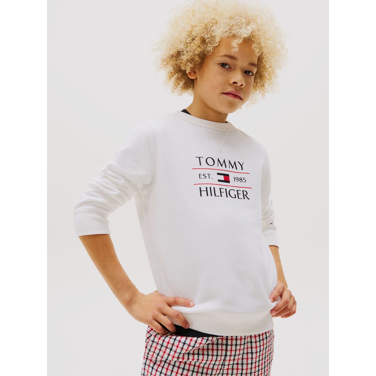 TOMMY HILFIGER - Polerón Con Logo Niño Blanco Tommy Hilfiger