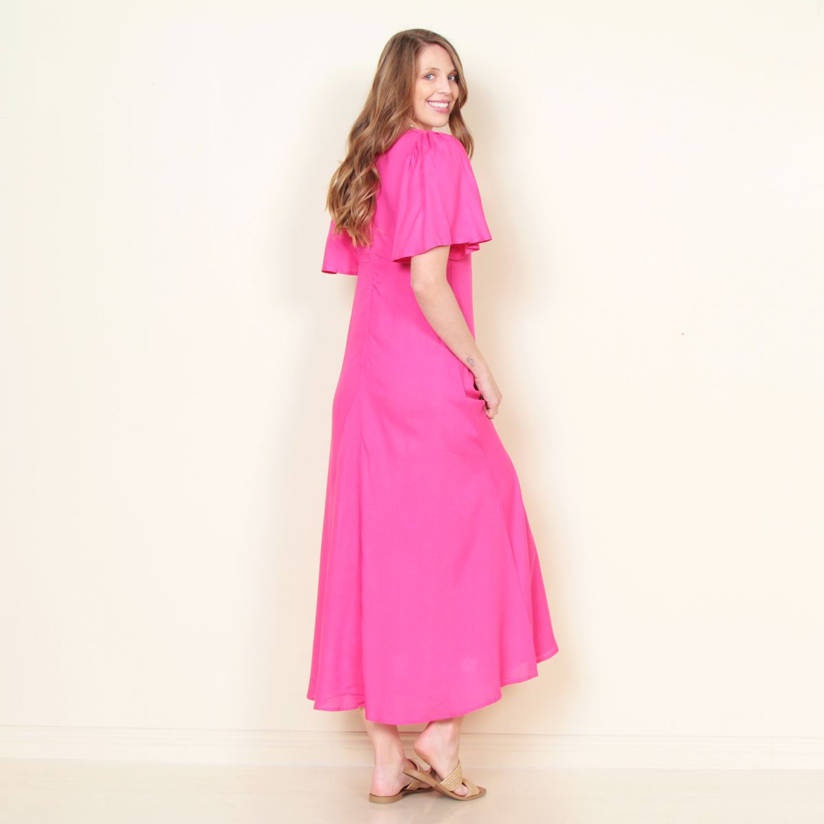 WADOS - VESTIDO MANGA CORTA SOLICO ESCOTE V