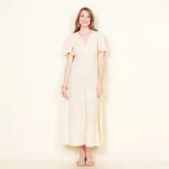 WADOS - VESTIDO MANGA CORTA SOLICO ESCOTE V