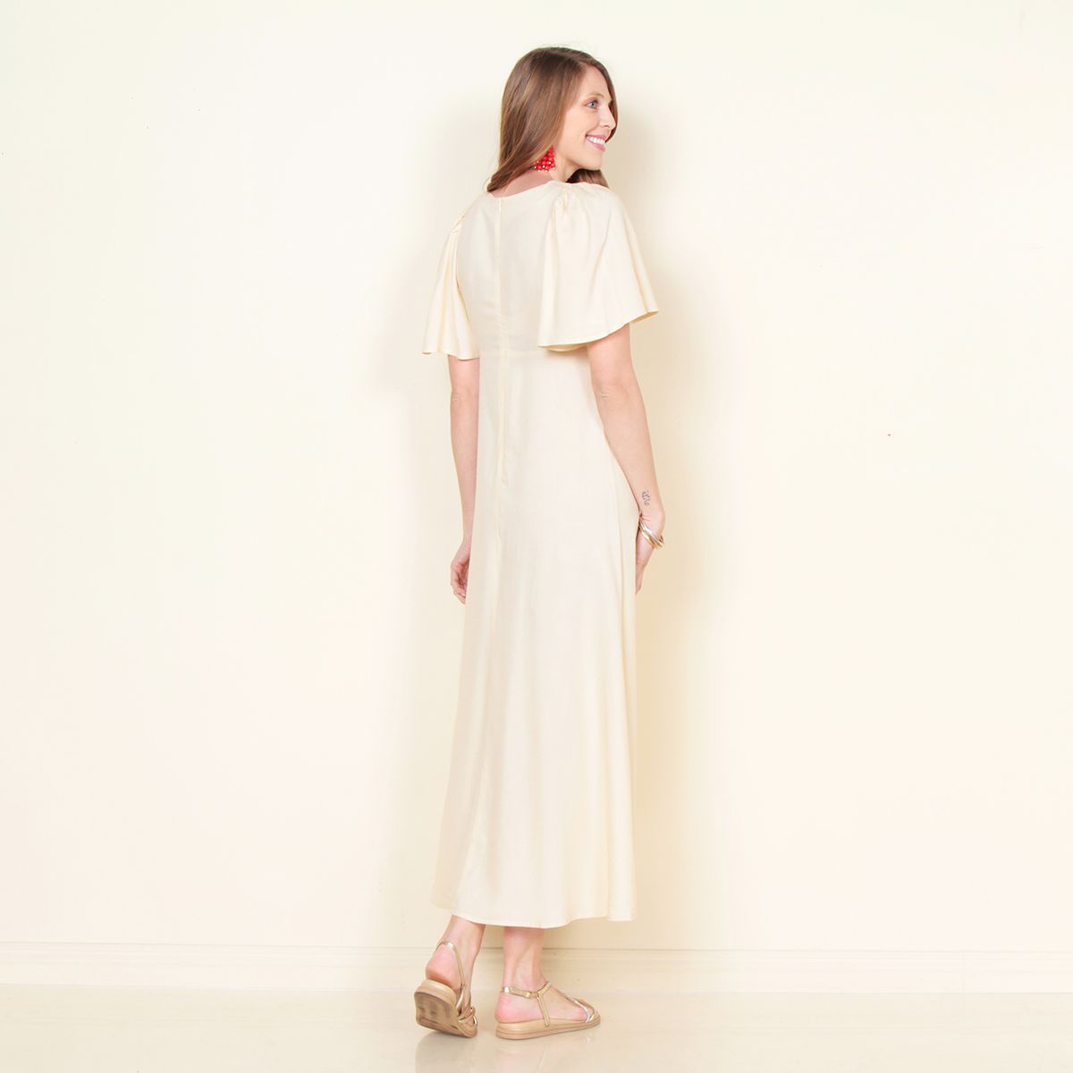 WADOS - VESTIDO MANGA CORTA SOLICO ESCOTE V