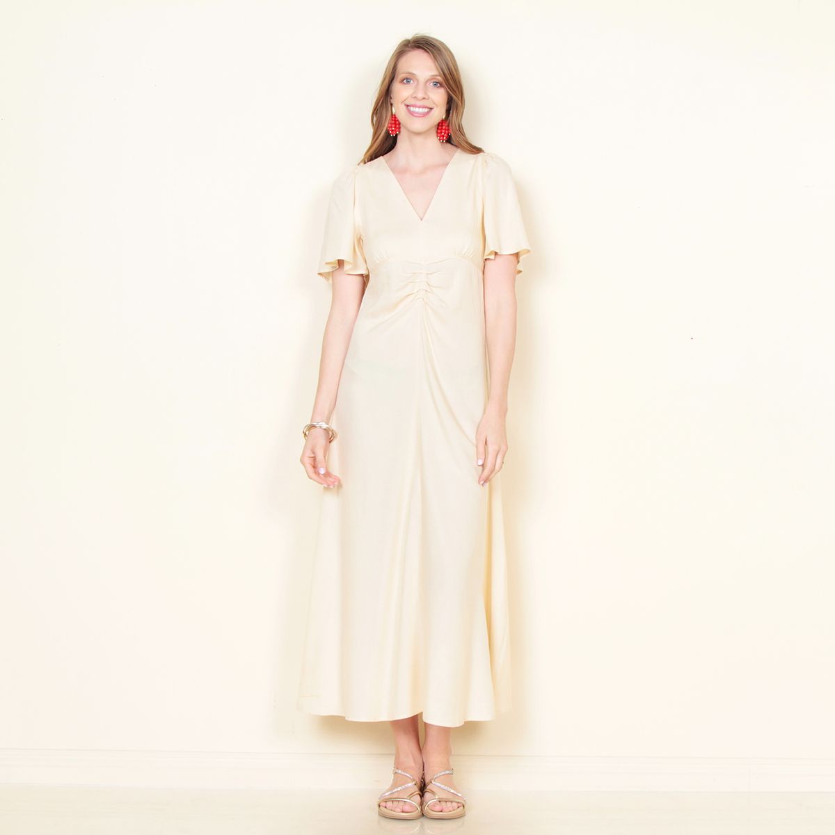 WADOS - VESTIDO MANGA CORTA SOLICO ESCOTE V