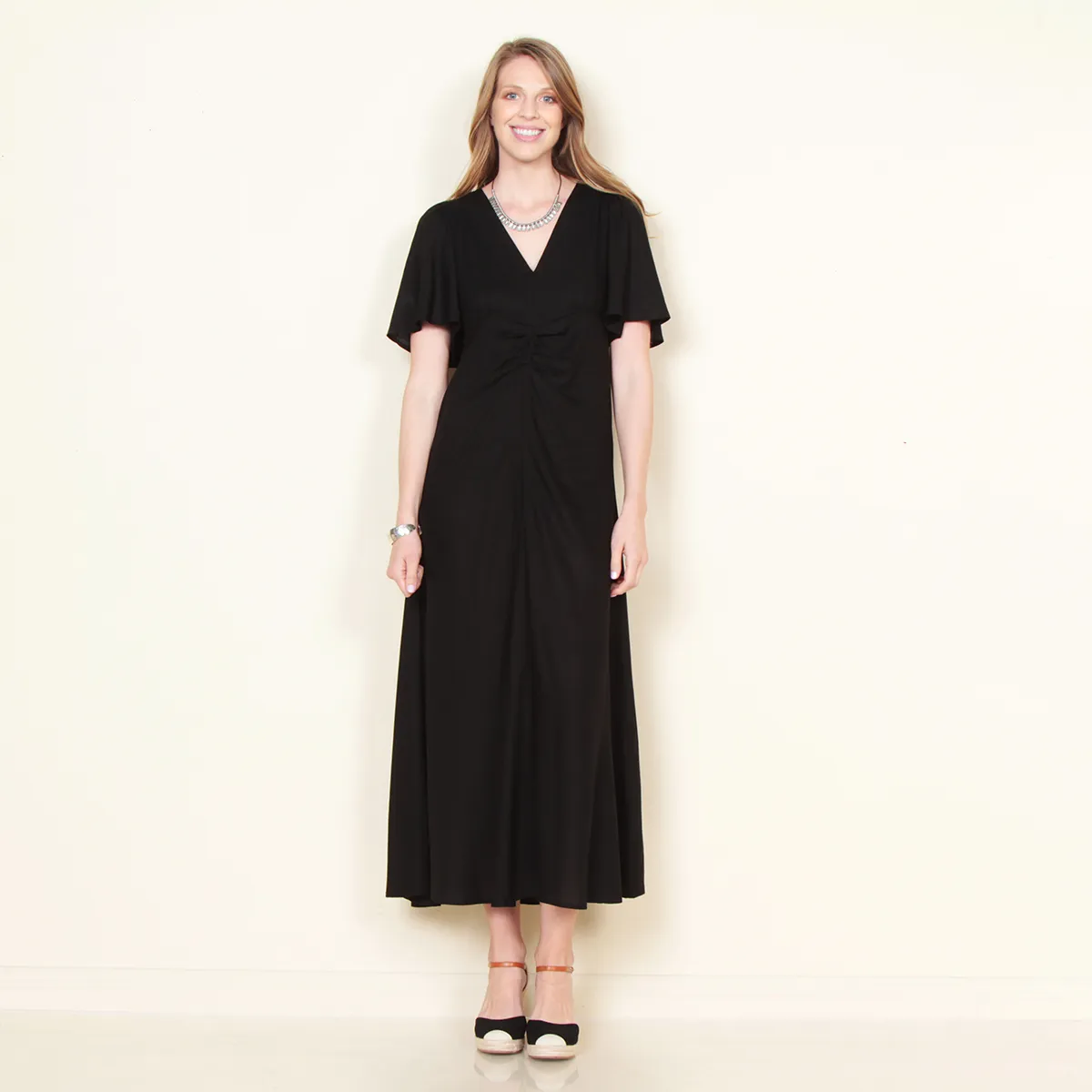 WADOS - VESTIDO MANGA CORTA SOLICO ESCOTE V