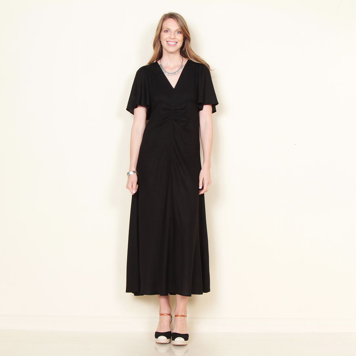 WADOS - VESTIDO MANGA CORTA SOLICO ESCOTE V