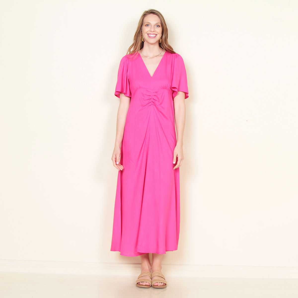 WADOS - VESTIDO MANGA CORTA SOLICO ESCOTE V