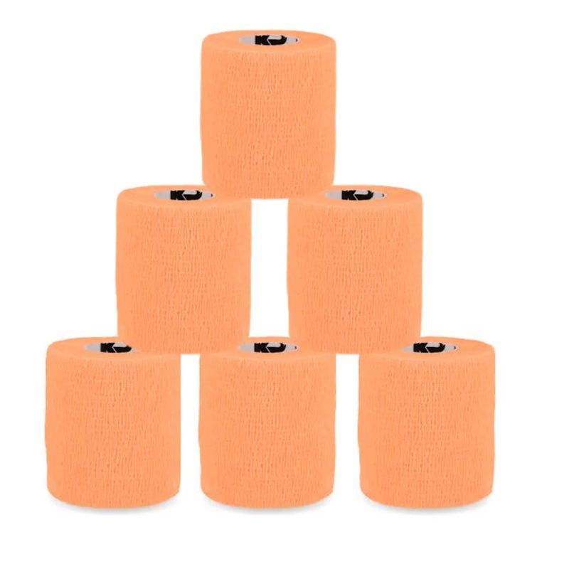 GENERICO - Pack X6 Venda Coban Cinta Para Vendaje Deportes 75mm X450cm Naranja