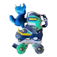 ANGELES DEL HOGAR - Patin 4 Ruedas Luminosas Y Accesorios Dinopatin