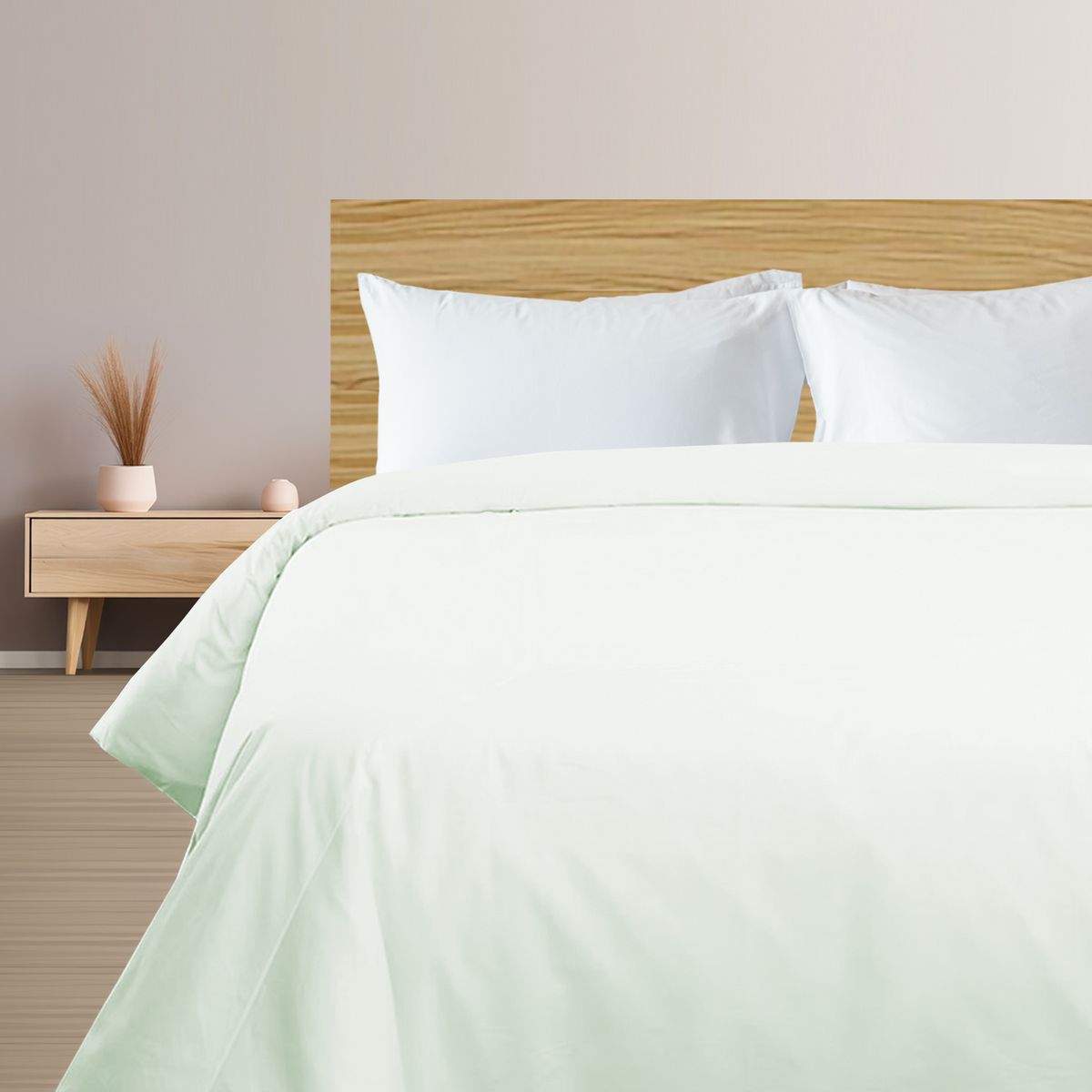 TEXTIL SUPER - FUNDA DE PLUMÓN COLOR VERDE AGUA CON ALETA KING