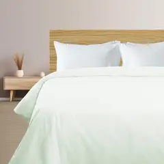 TEXTIL SUPER - FUNDA DE PLUMÓN COLOR VERDE AGUA CON ALETA KING